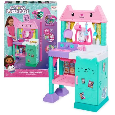 Limited Everyday Co Gabby's Dollhouse Cakey Cat Kitchen Set for Kids, 3ft Tall Play Kitchen with Sounds & Accessories Universal