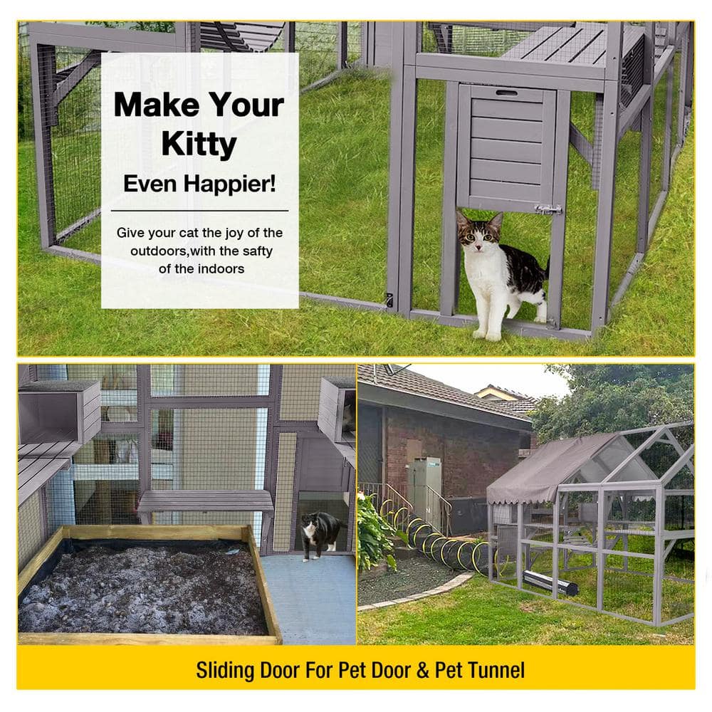 Essential Basic Line aivituvin Outdoor Cat Run : Large Cat Enclosure Enhanced