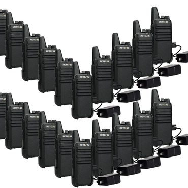 New 2026 Fresh Find Talkies Mini Rechargeable Two Way Radio Long Range, 20 Pack, Black Enhanced