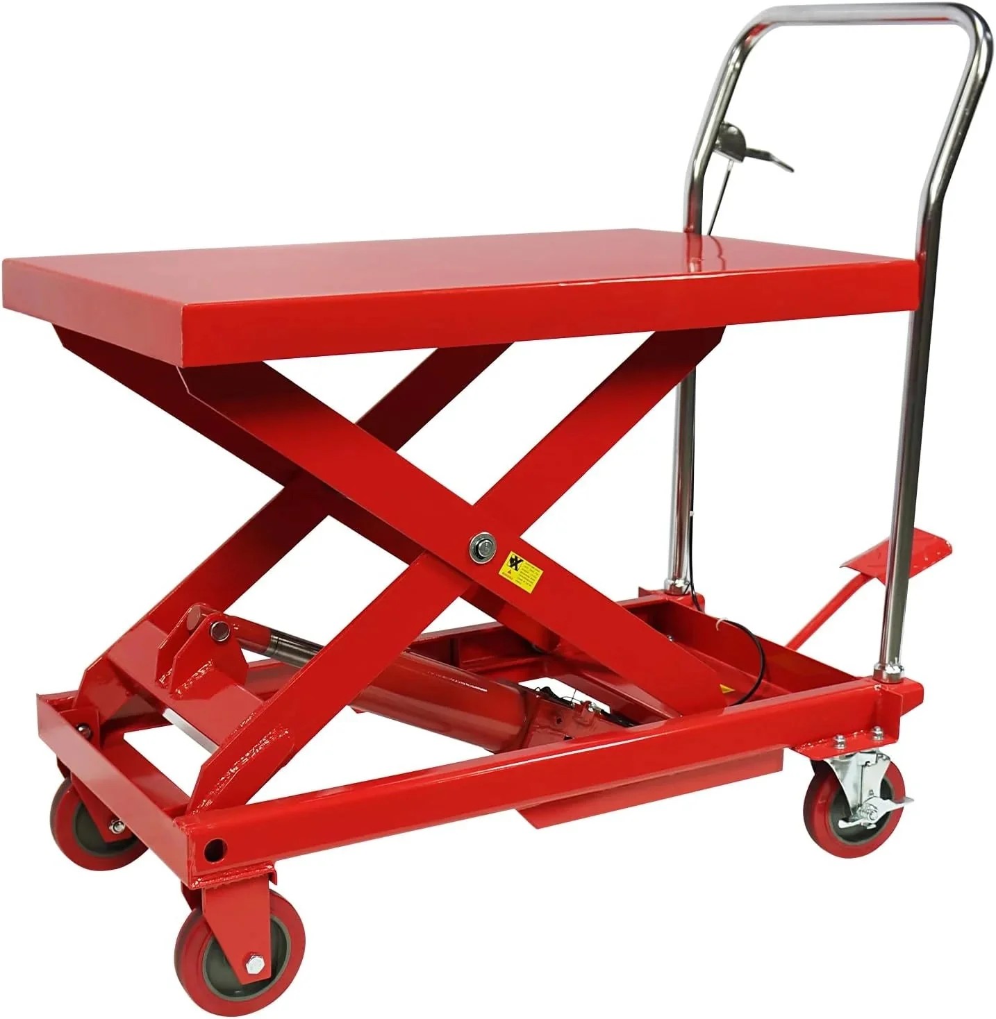 Limited Smart Pick 500LBS Hydraulic Lift Table Cart, 30" Lifting Height, Double Scissor with 4 Wheels Value