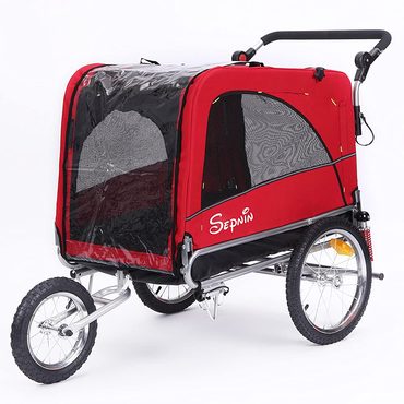 Annual Basic Line 3 in 1 Luxury Large Sized Bike Trailer Bicycle Pet Trailer/Jogger/Dog Cage with Suspension 10308 Sensible