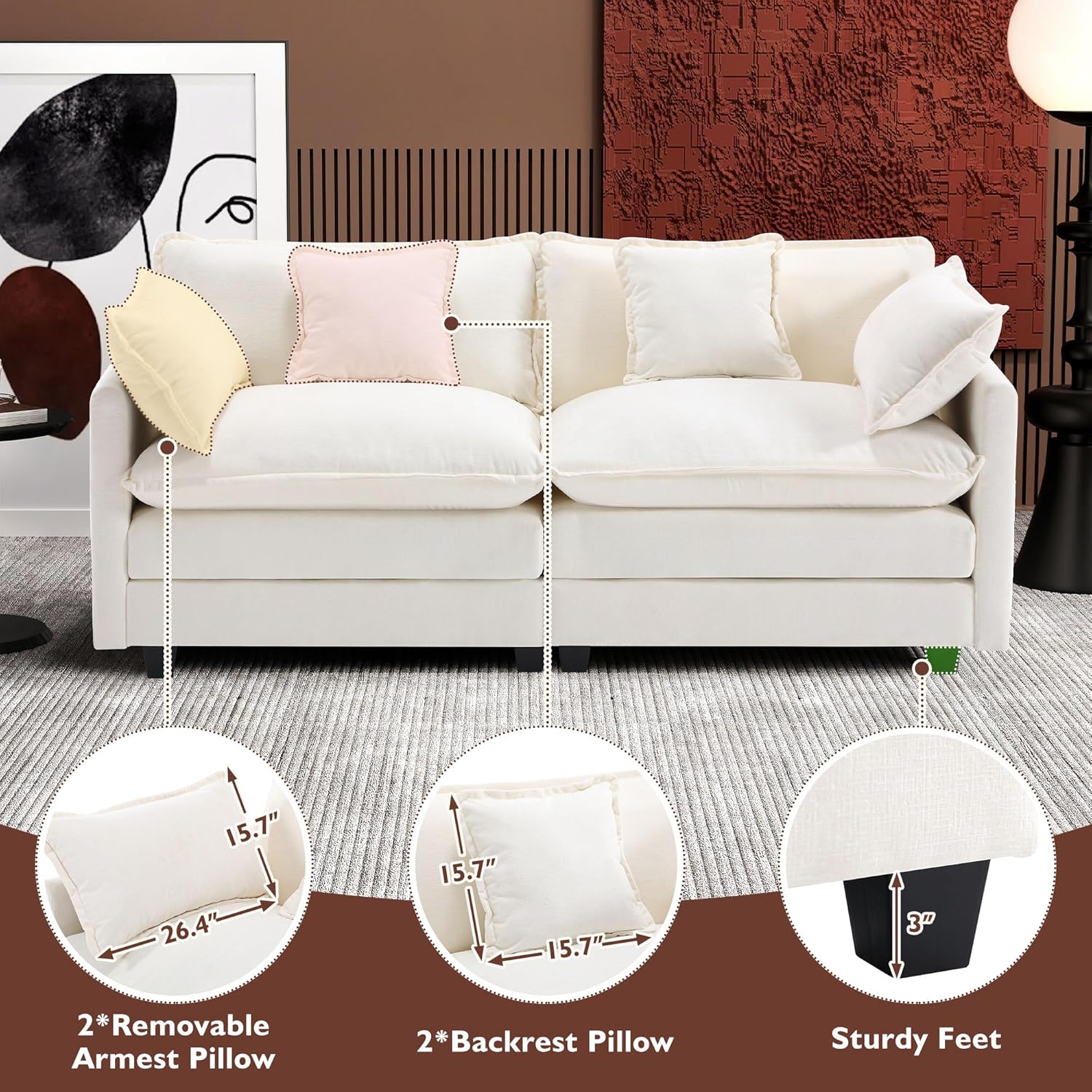 Premium Fresh Find Ihanherry 146" U-Shaped Modern Sofa Modular Sectional Cloud Couch Grey Practical