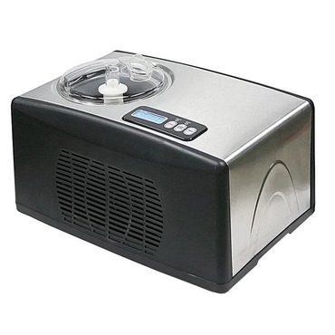Limited Basic Line Automatic Ice Cream Maker, 1.6 Quart, Stainless Steel, Built-in Compressor, LCD Display, Timer, Black/Pink Enhanced
