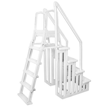 Limited Open Market Deluxe A-Frame Above-Ground Swimming Pool Ladder Large Entry Non Fine
