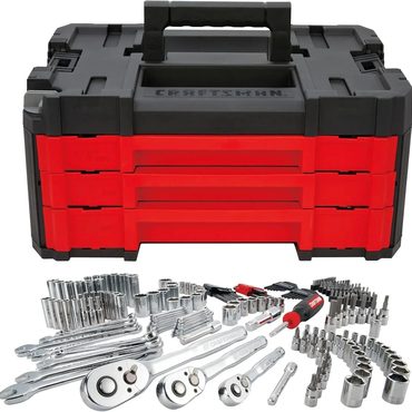 Annual Clear Choice 262-Piece Mechanic Tool Set, Master Socket Set with 3-Drawer VERSASTACK Tool Box, SAE/Metric Set Enhanced