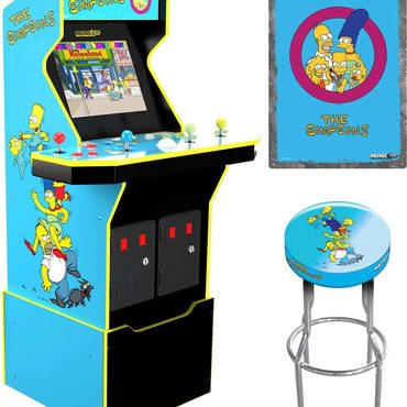 Brand New Pure Value Arcade1Up &ndash; The Simpsons 30th Edition Arcade with Stool and Tin &ndash; Multi Budget