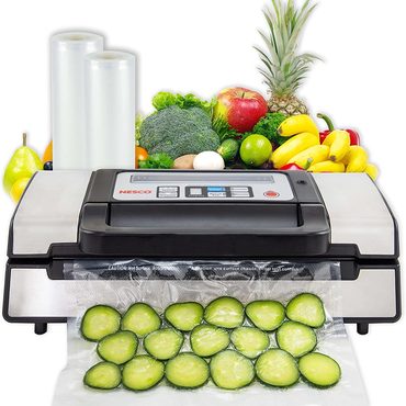 2026 Debut Pure Value Nesco Deluxe Food VS-12 Vacuum Sealer, 130 Watts, Kit Bags & Viewing Lid Functional