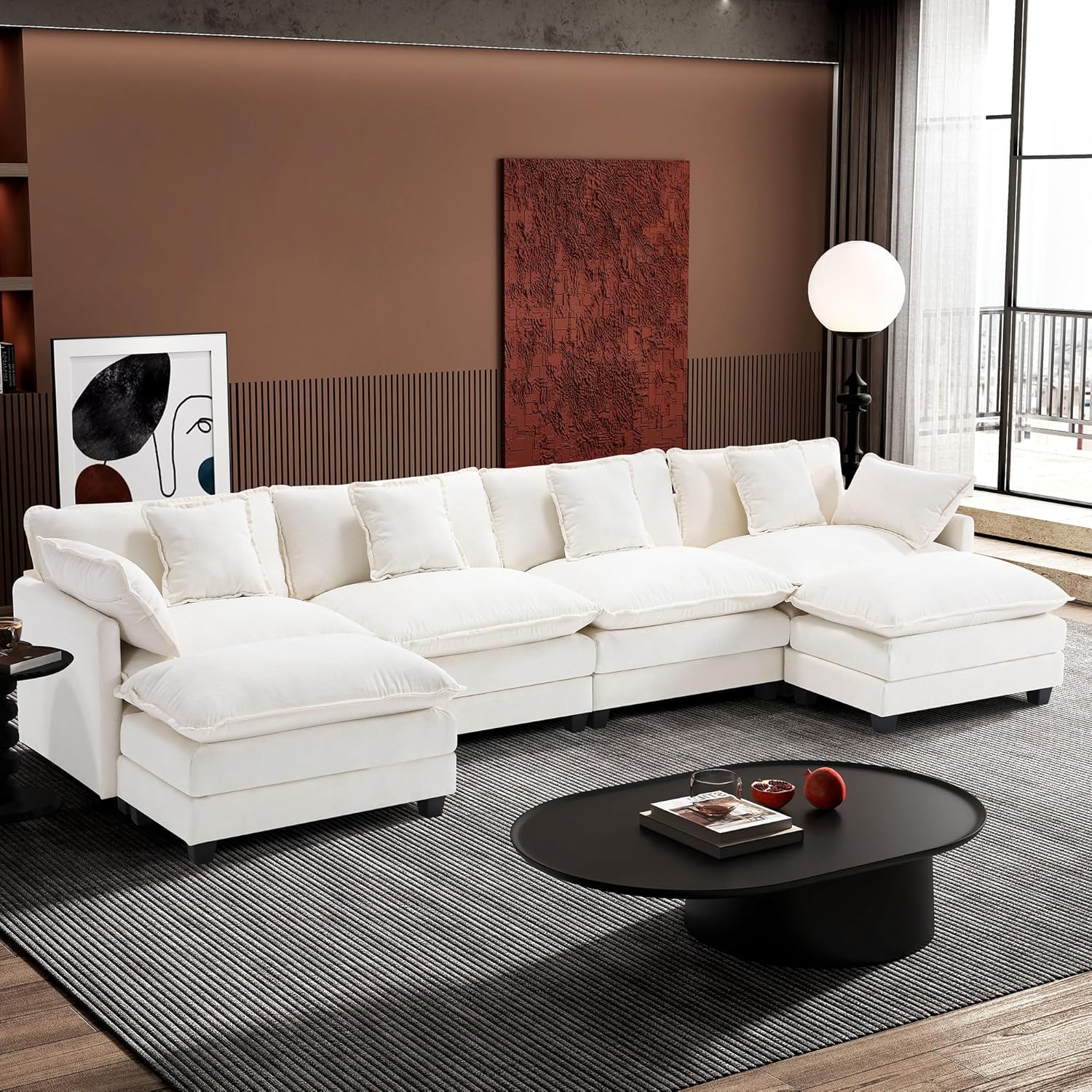 Premium Fresh Find Ihanherry 146" U-Shaped Modern Sofa Modular Sectional Cloud Couch Grey Practical