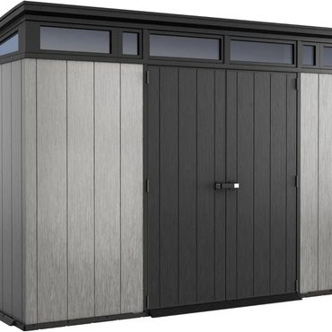 New 2026 Pure Value 11x7 Modern Resin Outdoor Storage Shed Kit for Patio Furniture Garden Tools Bikes Fine
