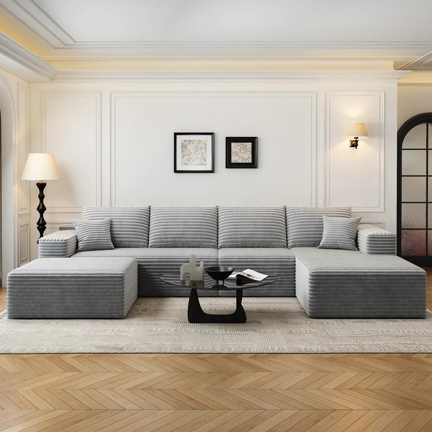 Durable Smart Pick 5" Cloud Modular Sectional Sofa L-Shape Chaise Deep Seat Black Left Facing Reliable