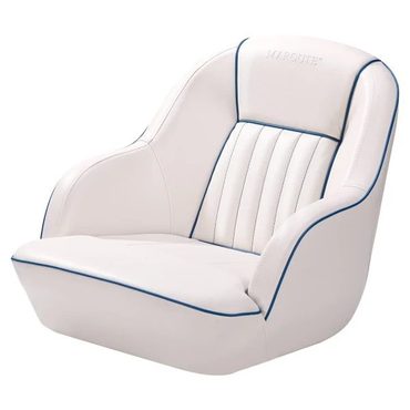 Limited Standard Goods Pontoon Boat Seat, Captains Bucket Boat Seat, Back Folding Boat, Boat Cabin Seating – White & Blue Universal