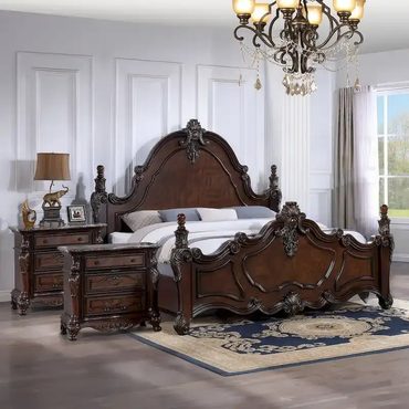 Essential Pure Value Furniture of America Eugene Traditional 3-Piece Dark Cherry Wood Panel Bedroom Set Everyday
