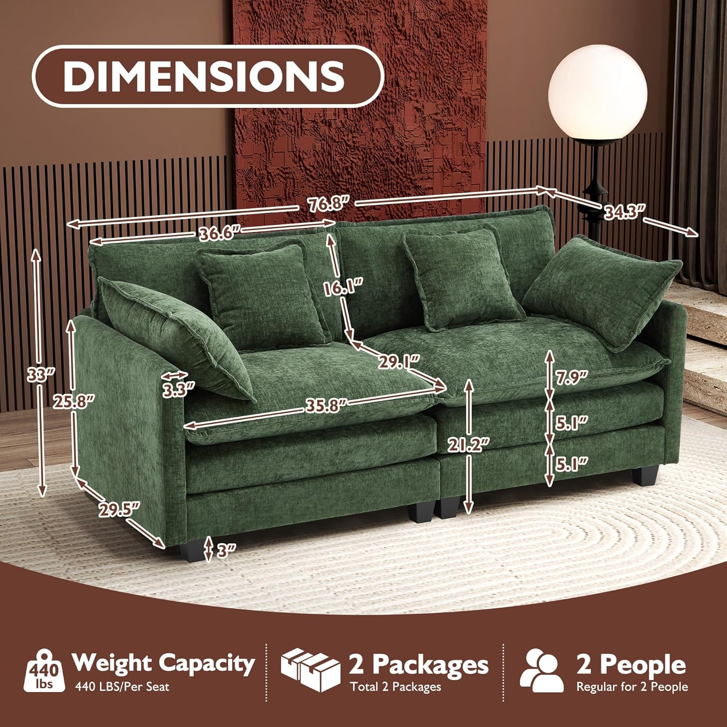 Premium Fresh Find Ihanherry 146" U-Shaped Modern Sofa Modular Sectional Cloud Couch Grey Practical
