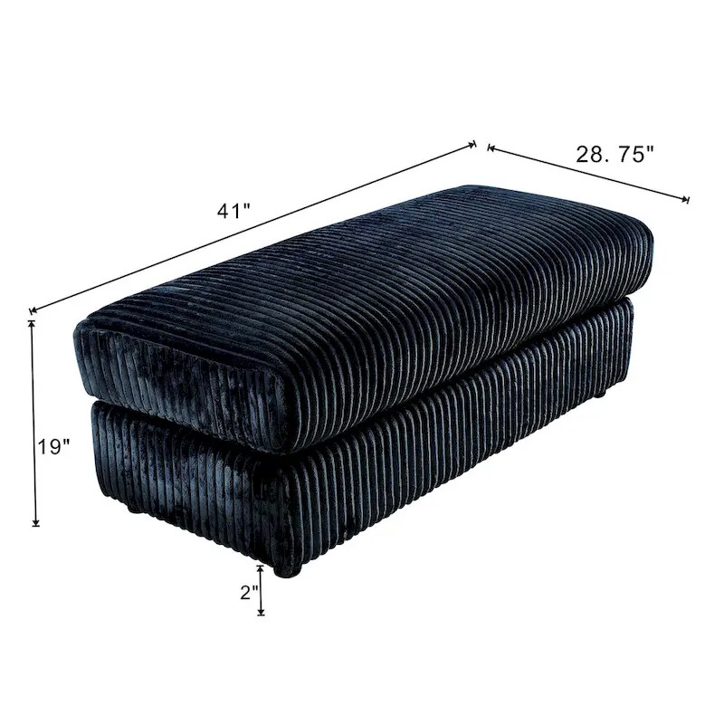 Select Direct Source Oversized 6-Piece Corduroy Upholstered L-Shaped Modular Sectional Sofa, DIY Combination Original