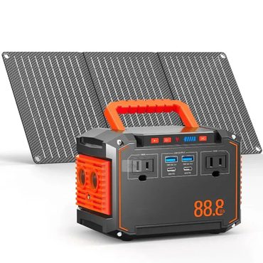 Classic Everyday Co 150W Peak Solar Generator with 30W Solar Panel with AC Outlet Fine