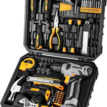 Annual Prime Select DEKOPRO 126 Piece Tool Kit with 8V Cordless Drill Tool Box Modern