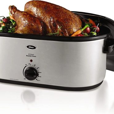 Durable Simple Goods Oster 22-Quart Stainless Steel Roaster Oven, Fits 22-lb Turkey, Baking & Roasting, Easy Clean, CKSTRS23 Original