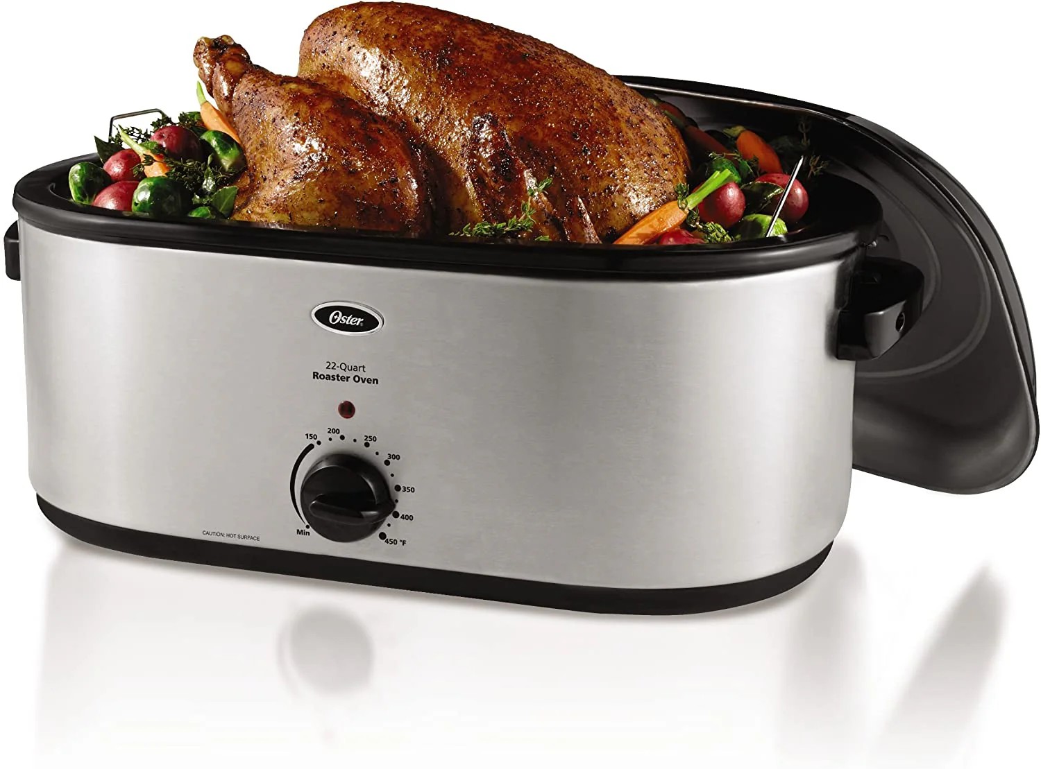 Durable Simple Goods Oster 22-Quart Stainless Steel Roaster Oven, Fits 22-lb Turkey, Baking & Roasting, Easy Clean, CKSTRS23 Original