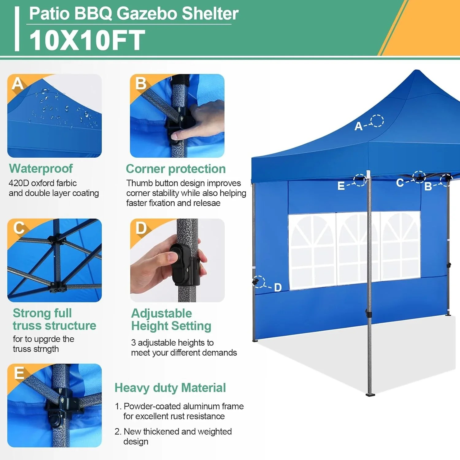 In Stock Pure Value COBIZI 10x20 Heavy Duty Pop up Canopy Tent with 6 Sidewalls Black Functional