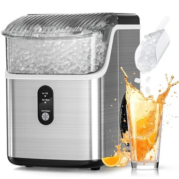 In Season Simple Goods Ice Makers Countertop, Pebble Ice Machine with Chewable Pellet Ice, 34Lbs/24H, Black Functional