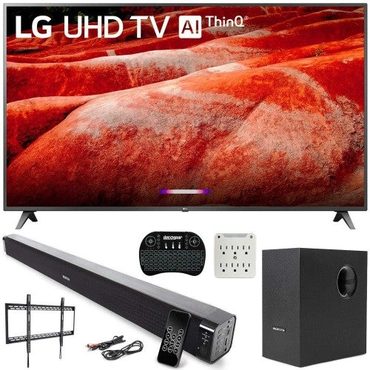 Limited Pure Value LG 82UM8070PUA 82′′ 4K HDR LED TV (2019) AI ThinQ with Deco Gear Soundbar Bundle Functional