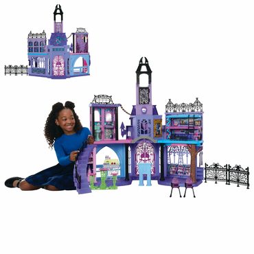 2026 Upgraded Prime Select Monster High Haunted High School Doll House, 35+ Accessories, 7+ Play Areas, Interactive Kids Playset Improved