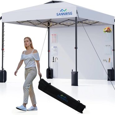 Popular Everyday Co 12X12 Pop Up Canopy Tent, Removable Pockets Sidewall, Easy Up, Heavy Duty One Person Set Up, Grey Reliable