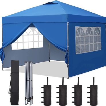 Limited Standard Goods GDY 10x10 Pop Up Canopy Tent 4 Sidewalls Portable Shelter Blue Distinctive