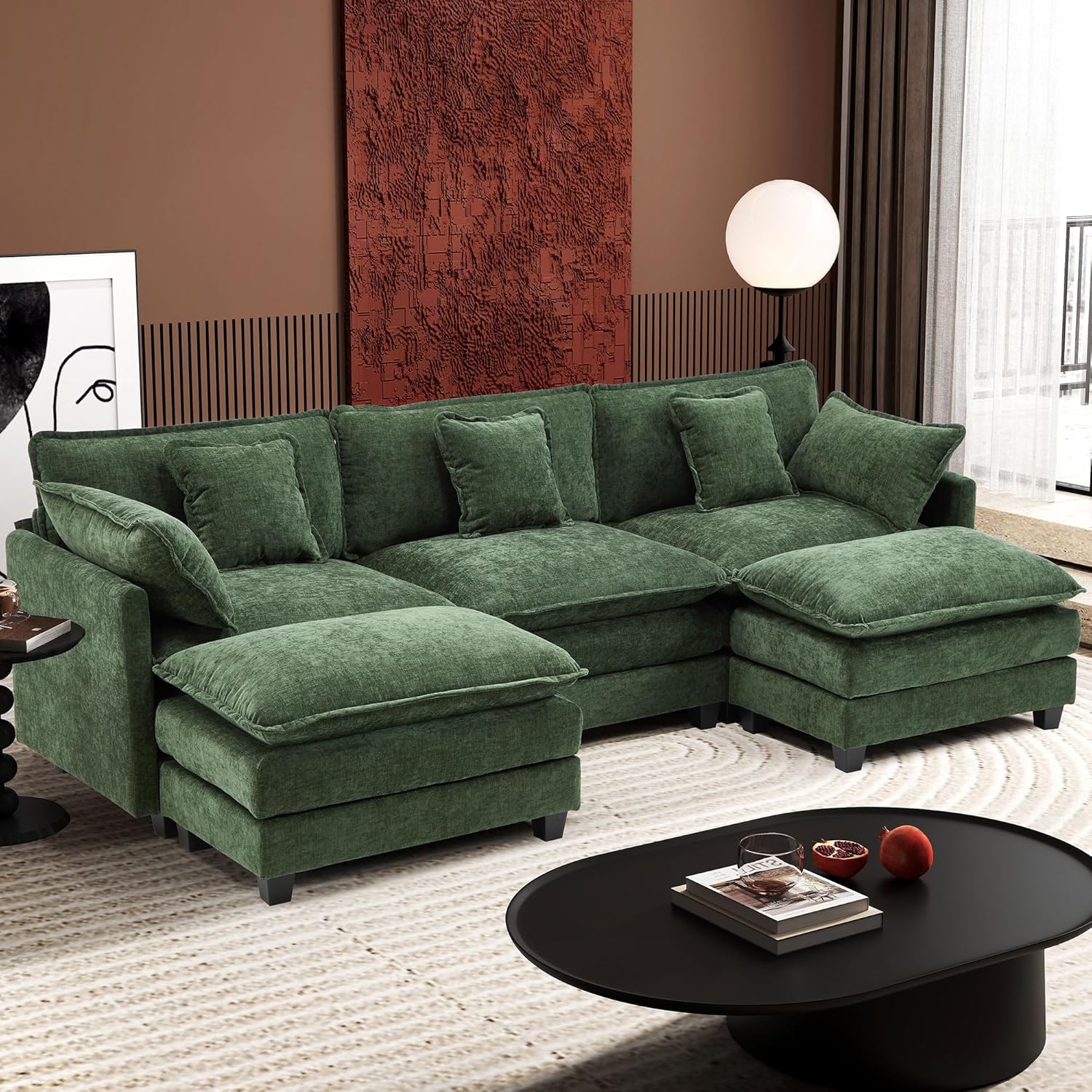 Premium Fresh Find Ihanherry 146" U-Shaped Modern Sofa Modular Sectional Cloud Couch Grey Practical
