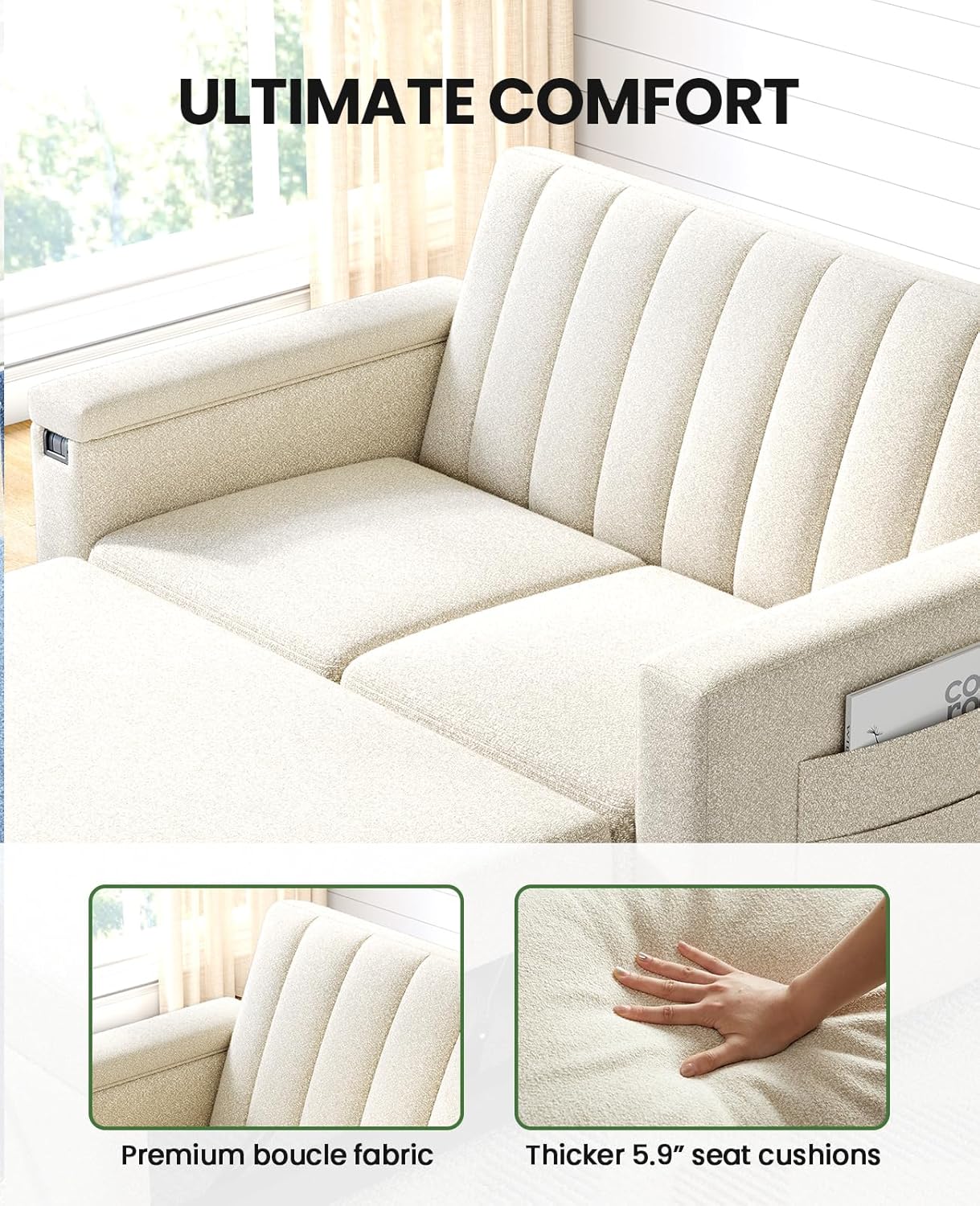 Annual Basic Line Sofa Bed 3-in-1 Convertible Sleeper Sofa Enhanced