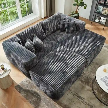 Select Smart Pick HOOOWOOO Modern Plush Sectional Sofa L-shaped Couch with Removable Ottoman Universal