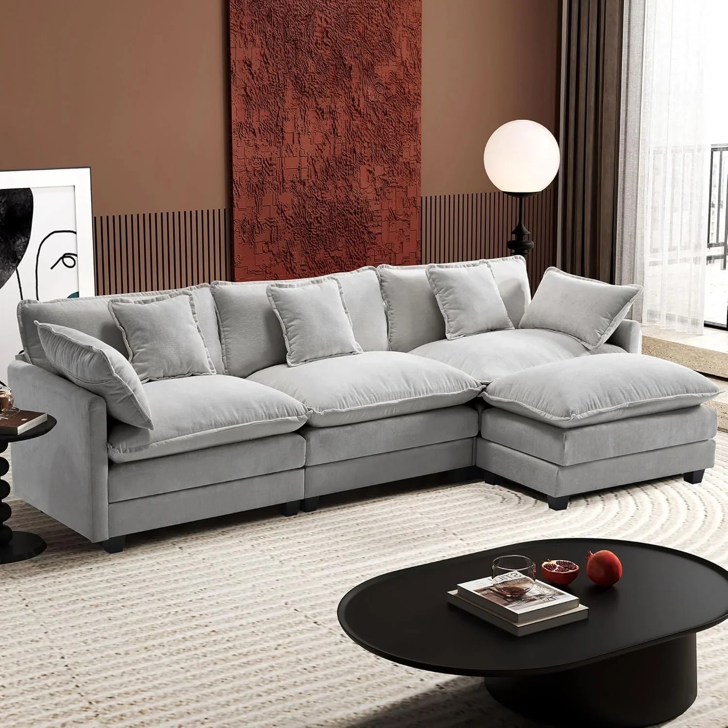 Premium Fresh Find Ihanherry 146" U-Shaped Modern Sofa Modular Sectional Cloud Couch Grey Practical