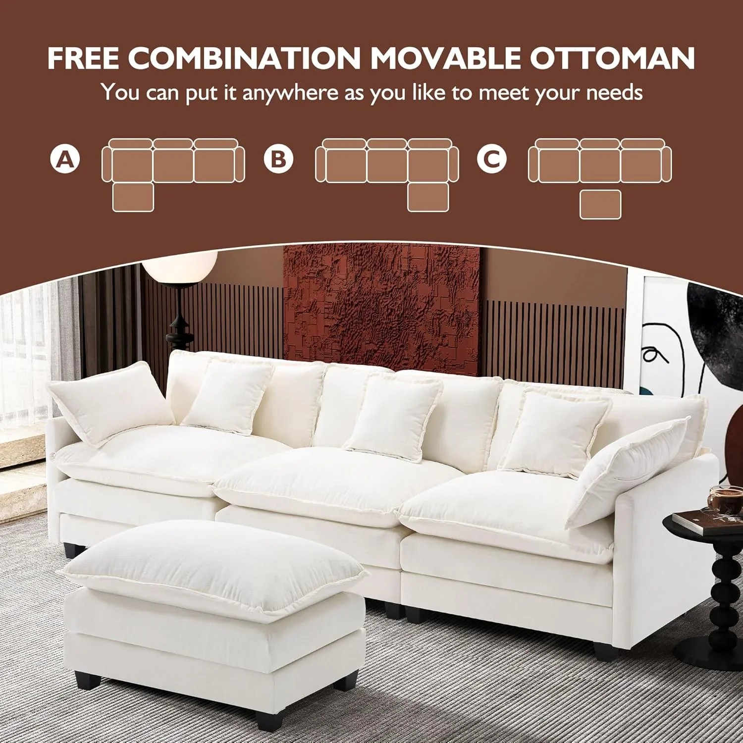 Premium Fresh Find Ihanherry 146" U-Shaped Modern Sofa Modular Sectional Cloud Couch Grey Practical