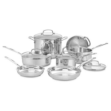 Popular Pure Value 11-Piece Cookware Set, Chef's Classic Stainless Steel Collection 77-11G Enhanced