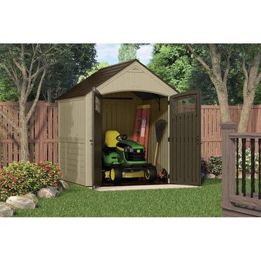 Annual Direct Source Outdoor Sutton 7 1/2 ft. W x 7 ft. D Resin Storage Shed Sensible