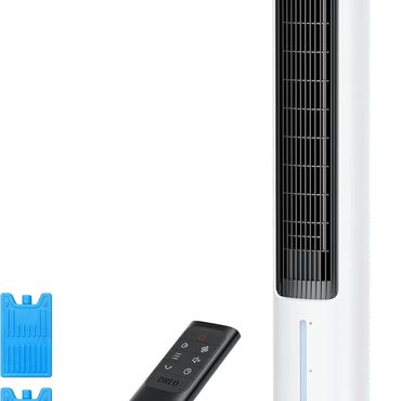 Limited Fresh Find DREO Portable Air Conditioner Fan, 40" Standing Fan that Blows Cold Air, Oscillating, White Sensible
