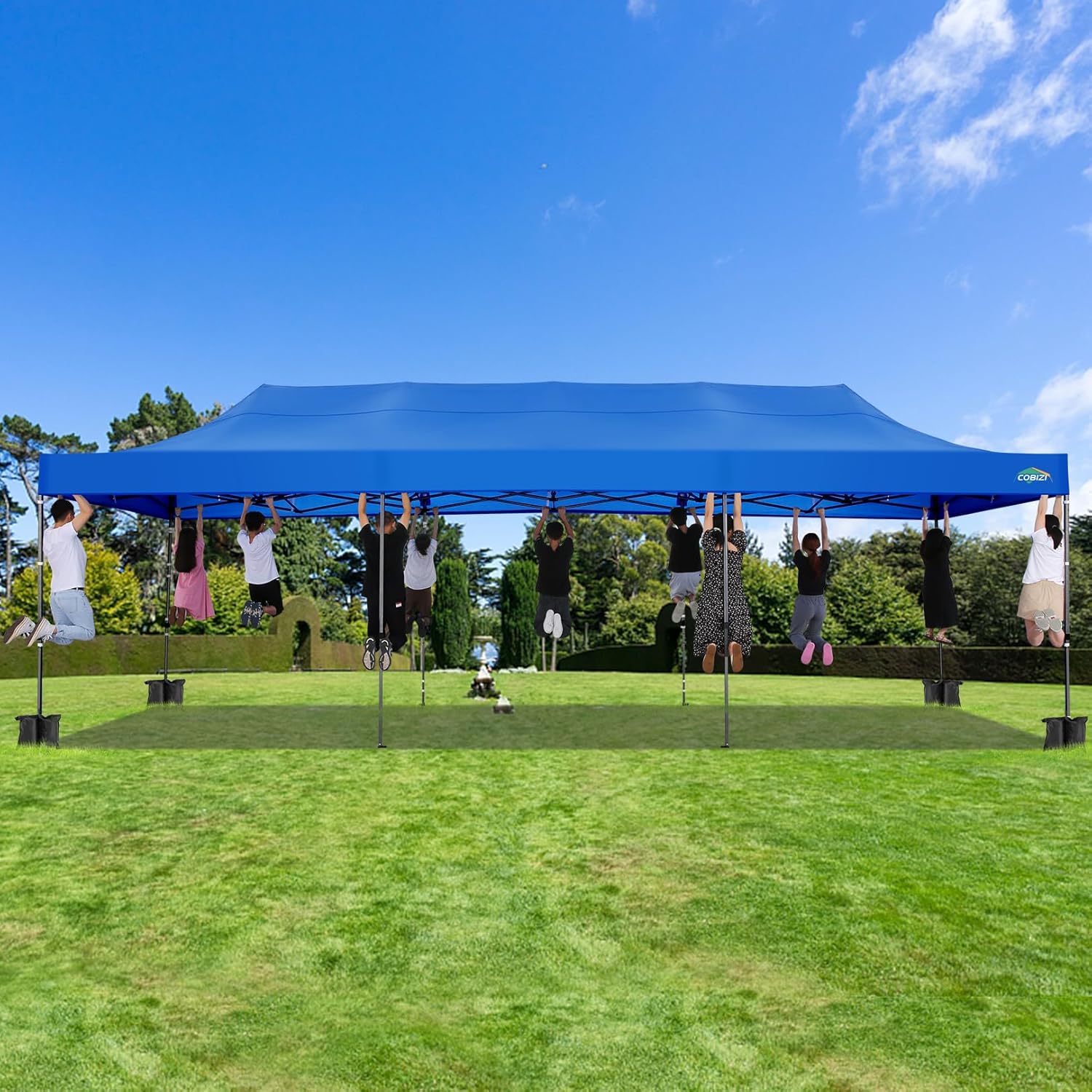 In Stock Pure Value COBIZI 10x20 Heavy Duty Pop up Canopy Tent with 6 Sidewalls Black Functional