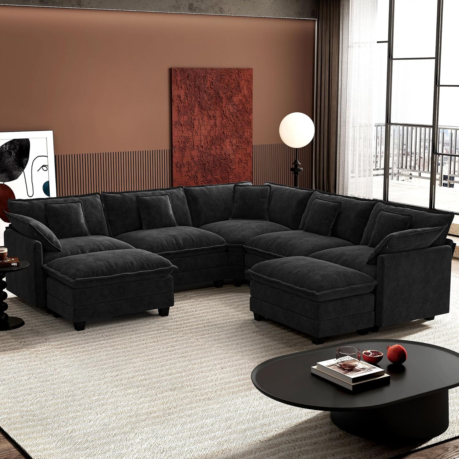 Premium Fresh Find Ihanherry 146" U-Shaped Modern Sofa Modular Sectional Cloud Couch Grey Practical