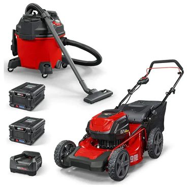 Essential Fresh Find 82V MAX 21′′ Electric Cordless Lawn Mower, Steel Deck, 3-in-1 Design, Red/Black Sound