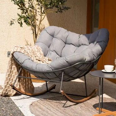 Annual Clear Choice Giant Patio Rocking Chair Indoor Outdoor Egg Freestyle Chair Cushion Grey Sensible