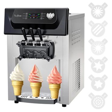 In Stock True Basics Garvee 2200W Commercial Ice Cream Machine 3 Flavor Soft Serve Practical