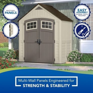 New 2026 Simple Goods Cascade 7 ft. W x 4 ft. D Plastic Storage Shed Distinctive