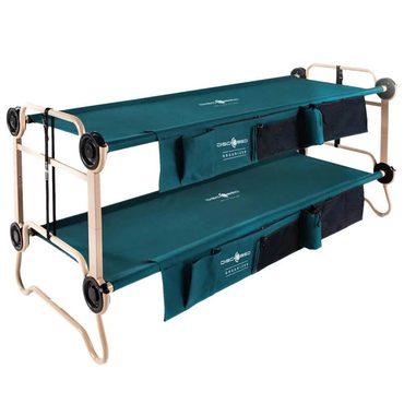 Genuine Fresh Find Disc-O-Bed Large Cam-O-Bunk Benchable Double Cot with Storage Organizers, Green Everyday