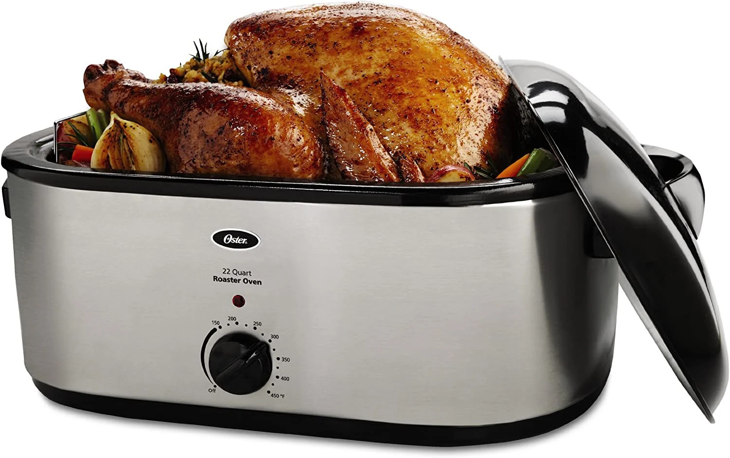 Durable Simple Goods Oster 22-Quart Stainless Steel Roaster Oven, Fits 22-lb Turkey, Baking & Roasting, Easy Clean, CKSTRS23 Original