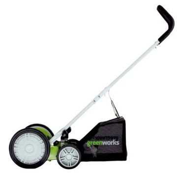 Limited Open Market Greenworks 20-inch 5-Blade Push Reel Lawn Mower with Grass Catcher, 25072 Original