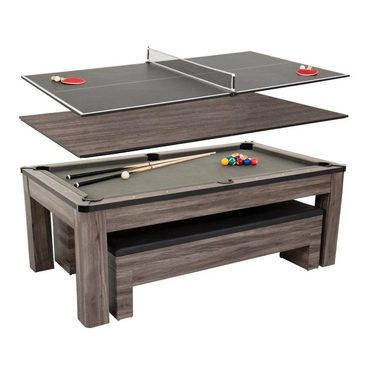 Economy Basic Line 7' 3-in-1 Combination Table Includes Billiards, Table Tennis, & Dining Table Functional