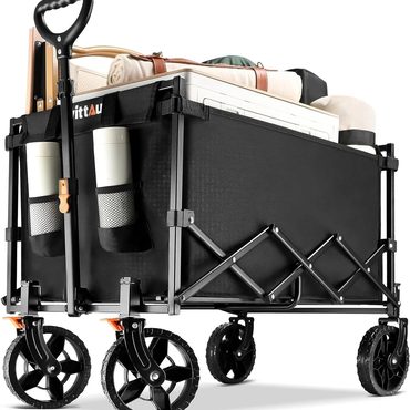 Select True Basics Uyittour Collapsible Wagon Cart Heavy Duty Foldable, Utility Grocery Wagon for Camping Sports Shopping Improved
