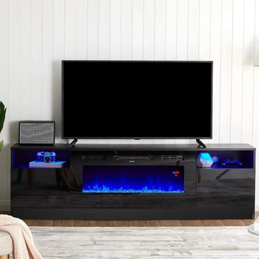 Limited Basic Line Amerlife Fireplace TV Stand with 36" Electric Fireplace, LED Light Entertainment Center Sensible