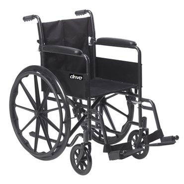 Limited Basic Line Drive Medical Silver Sport 1 Wheelchair with Full Arms and Swing Away Removable Footrest Everyday