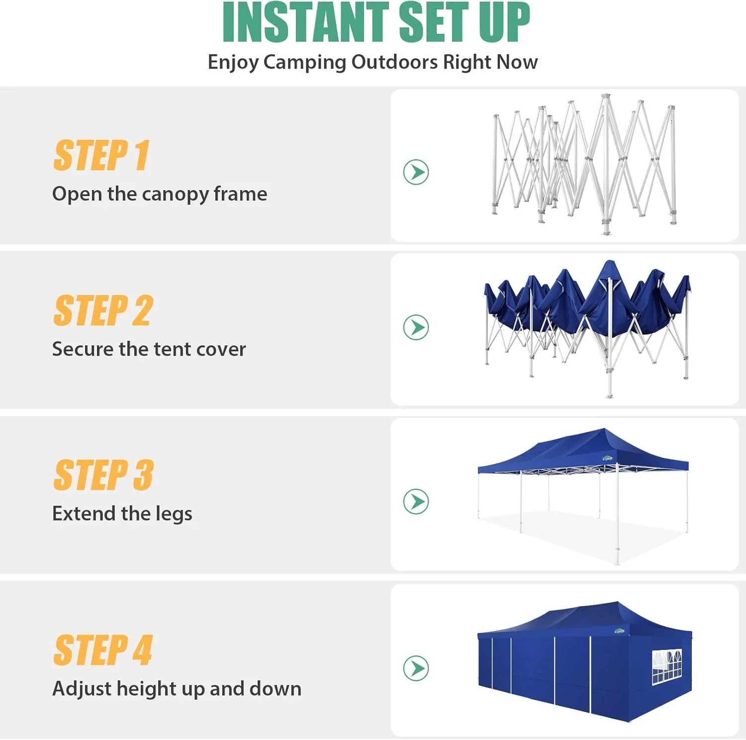 In Stock Pure Value COBIZI 10x20 Heavy Duty Pop up Canopy Tent with 6 Sidewalls Black Functional